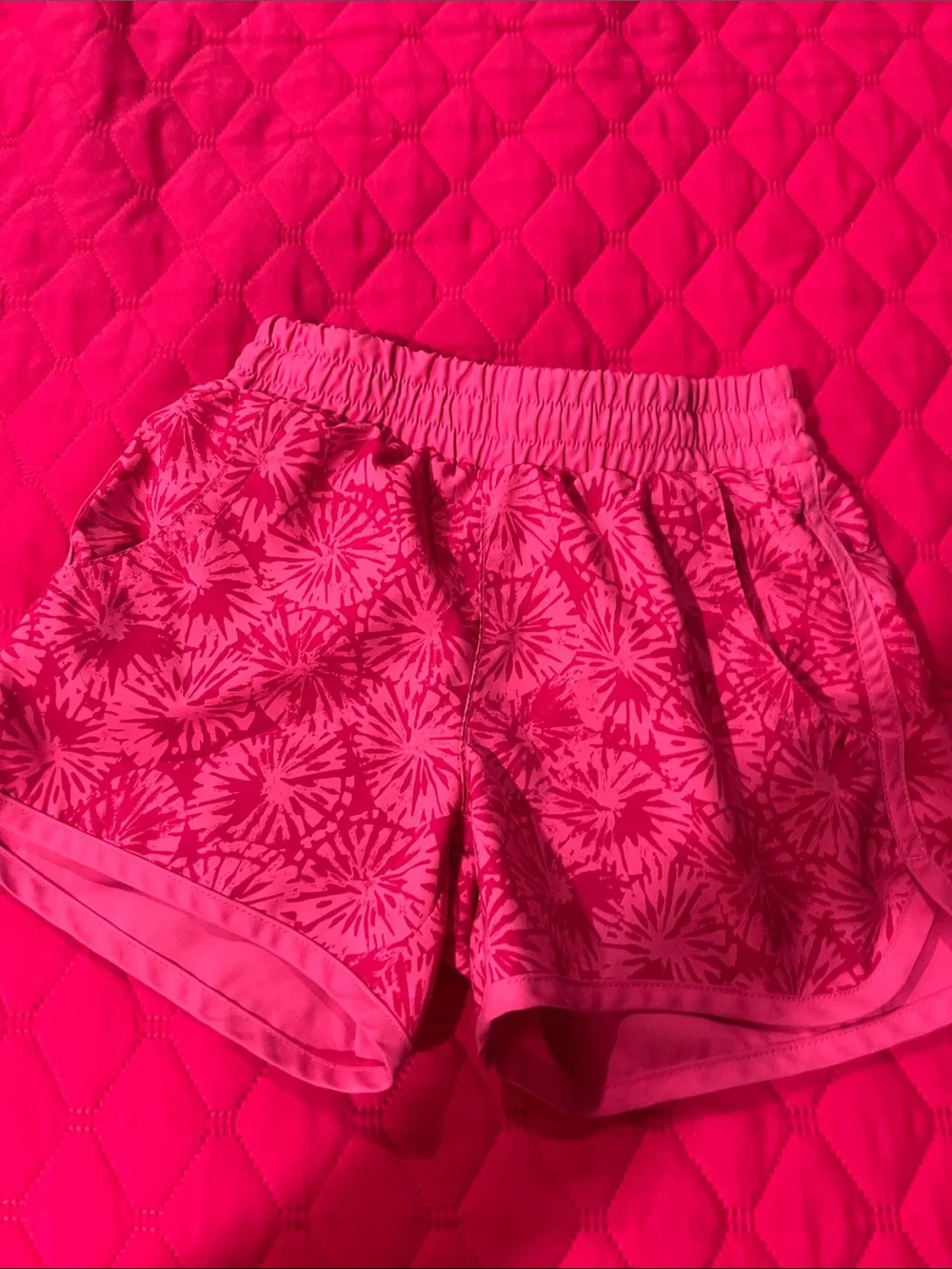 Columbia Pink Floral-Print Kids Athletic Shorts